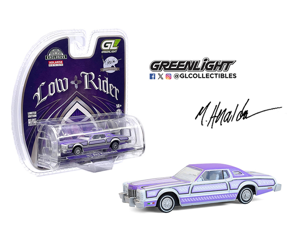 Greenlight 1:64 1973 Ford Thunderbird Lowrider – Michael Heralda Special Edition – Hobby Exclusive – Purple