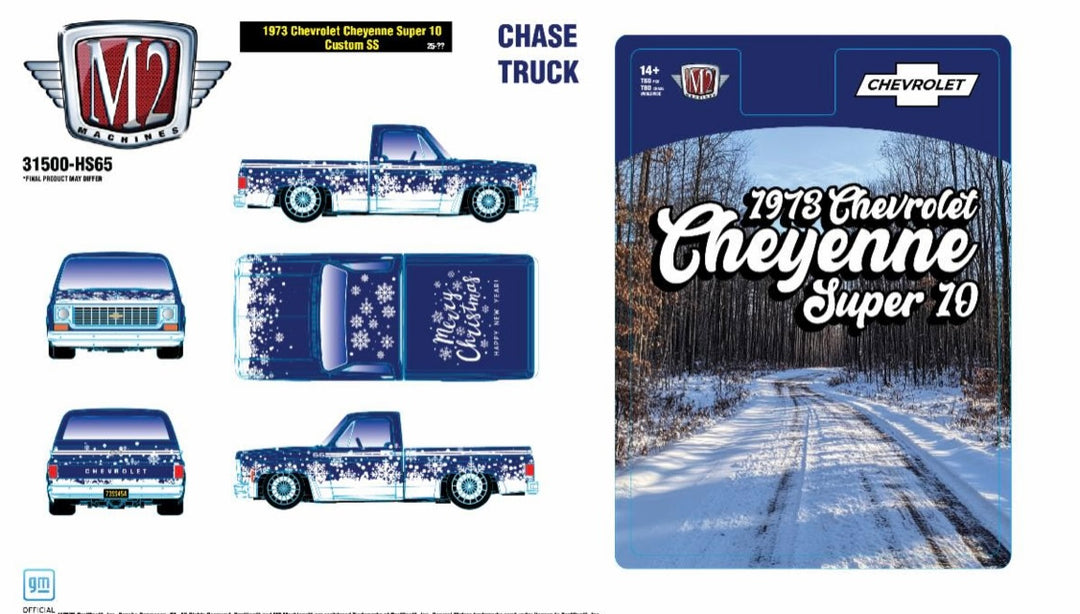M2 Machines 1:64 Scale – 1973 Chevrolet Truck “SS454” Holiday Edition **CHASE**