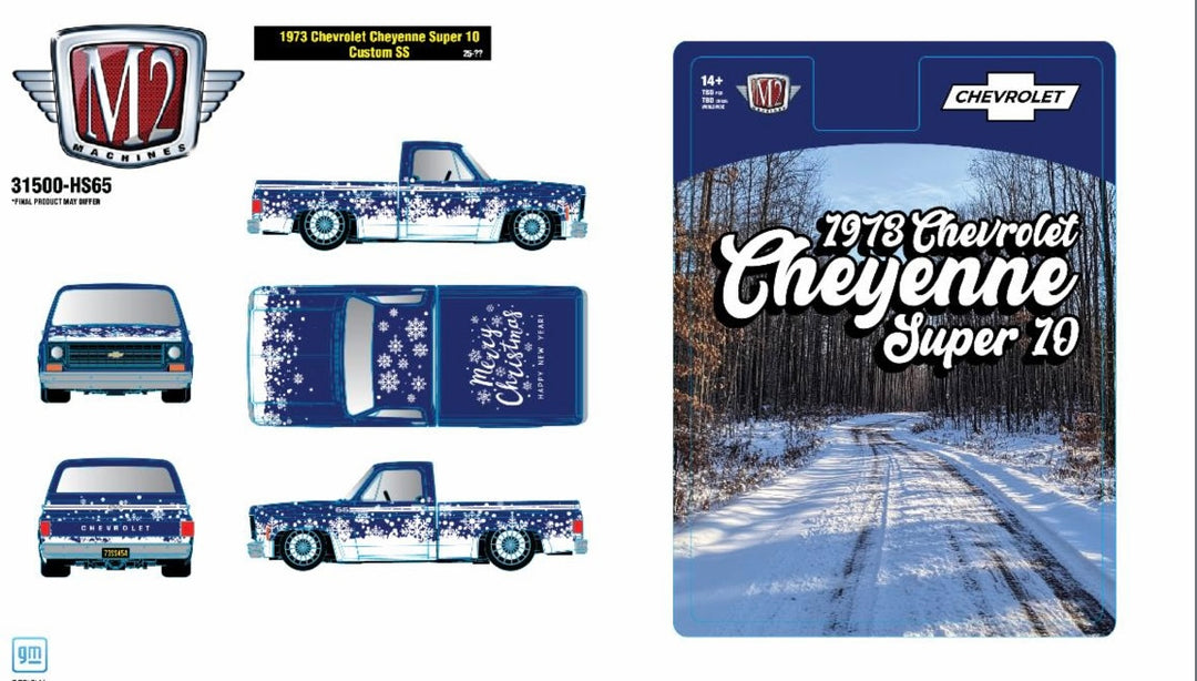 (Pre Order)M2 Machines 1:64 Scale – 1973 Chevrolet Truck “SS454” Holiday Edition (31500-HS65)