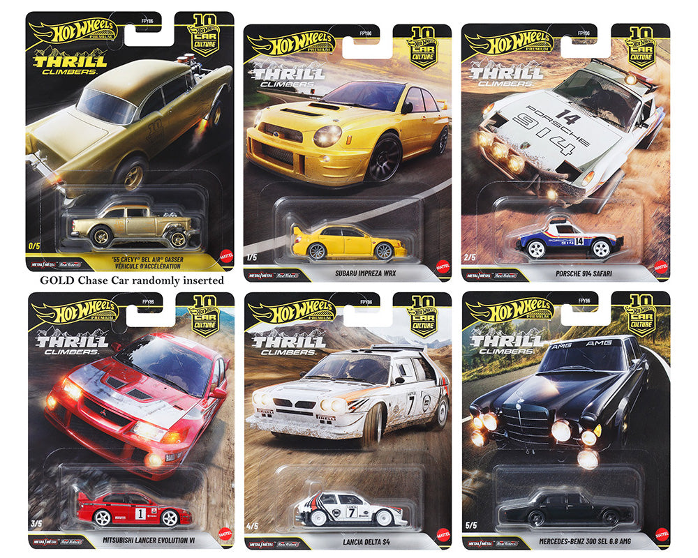 (Preorder) Hot Wheels 1:64 Car Culture 10th Anniversary 2026 Q Case – Thrill Climbers 5 Assortment *Case of 10 Sealed *