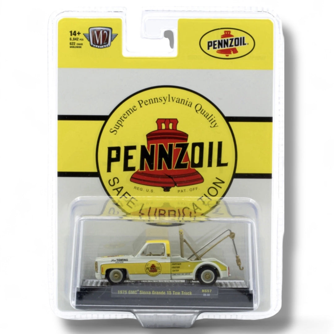 M2 Machines 1975 GMC Sierra Grande 15 Tow Truck – Pennzoil **CHASE**