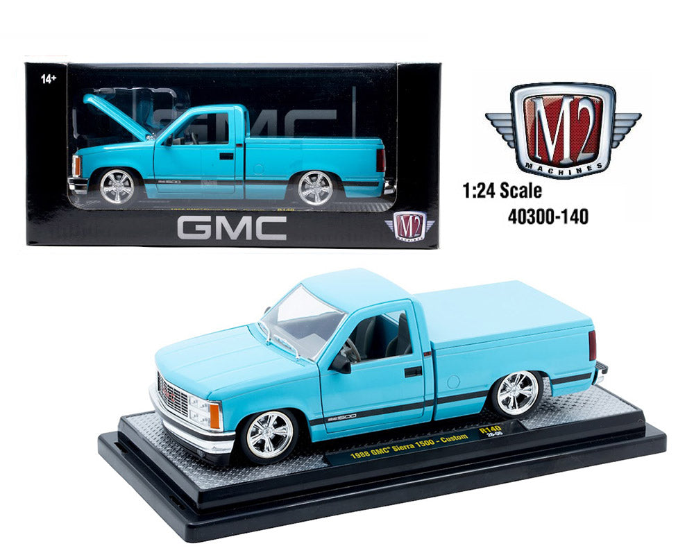 M2 Machines 1:24 1988 GMC Sierra 1500Outlaws Custom – Blue – Pmc