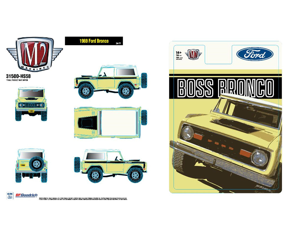 (Preorder) M2 Machines 1:64 1969 Ford Bronco Boss Bronco – Hobby Exclusive