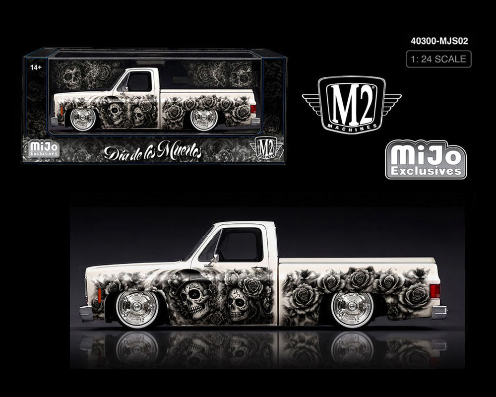 (Preorder) M2 Machines 1:24 1978 Chevrolet C10 Squarebody Custom ” Dia De Los Muertos ” Limited Edition 2,400 – MiJo Exclusives