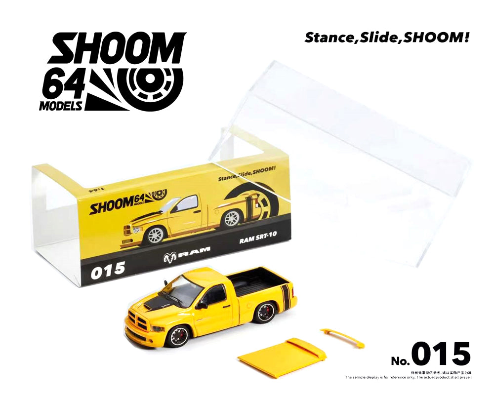 (Preorder) SHOOM64 1:64 2003 Dodge Ram SRT-10 Pickup – Yellow – Limited Edition