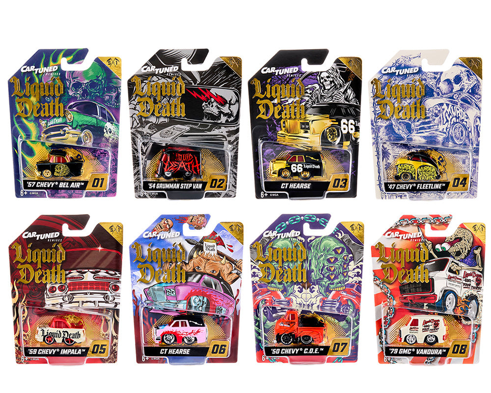 (Preorder) CarTuned 1:64 Liquid Death 2026 Series 1 Assortment of 8
