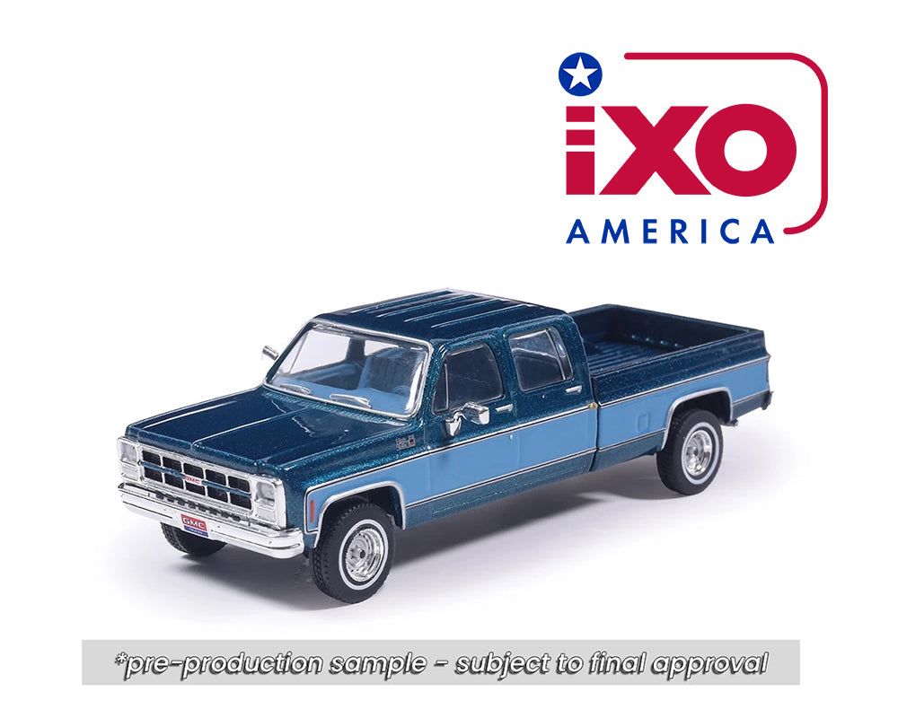 (Preorder) IXO Model 1:64 1980 GMC High Sierra K2500 Crew Cab Wideside – Dark Blue Metallic & Medium Blue Two-Tone – Limited Edition