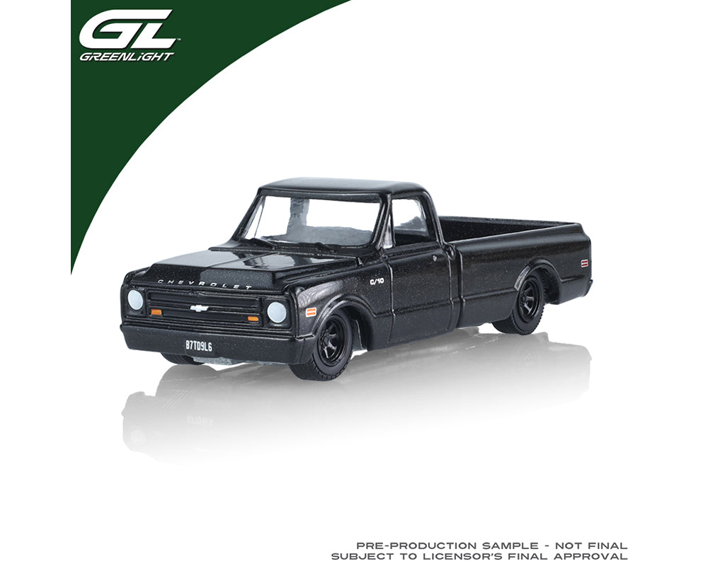 (Preorder) Greenlight 1:64 1968 Chevrolet C10 Custom – Blackout (Hobby Exclusive) – Limited Edition