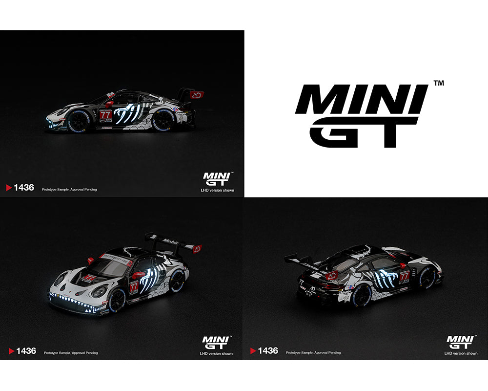 (Preorder) Mini GT 1:64 Porsche 911 GT3 R (992) #77 AO Racing “Skeleton Rexy” 2026 IMSA Petit Le Mans – Limited Edition